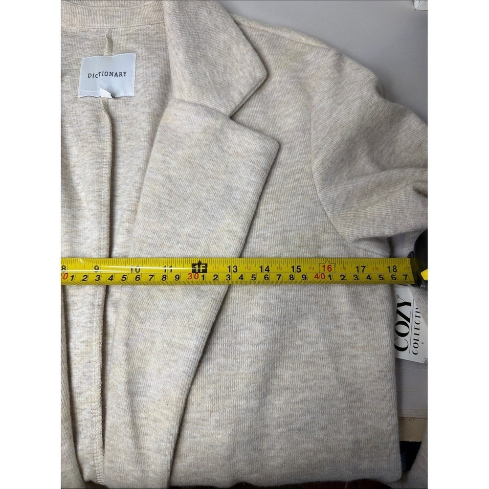 Dictionary Open-Front Cream Cardigan Coatigan - Picture 8 of 11